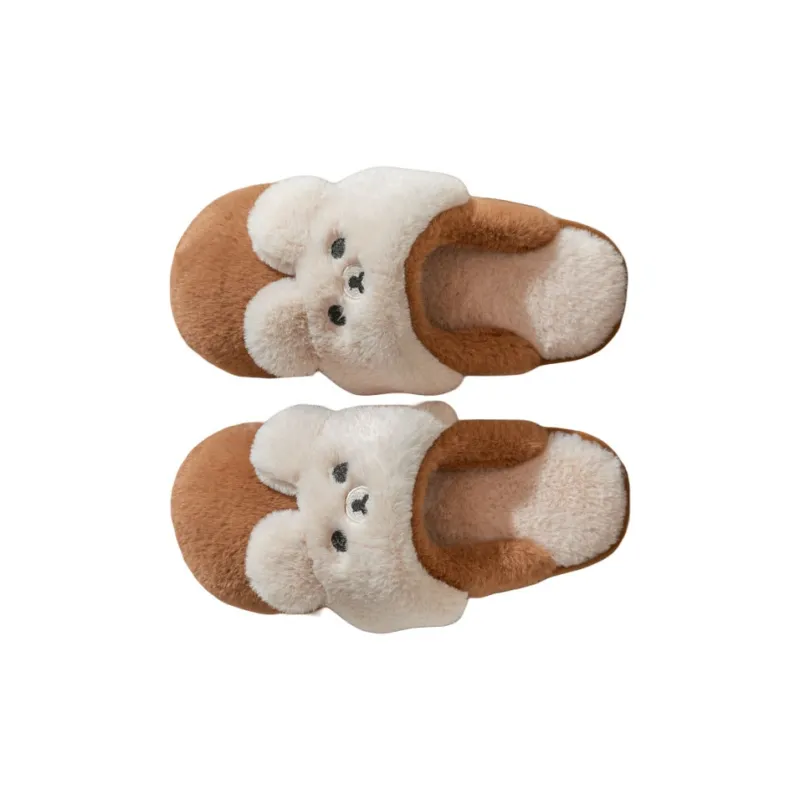 Ming Sheng Plush Home Korean Style Closed Toe Postpartum Indoor Slippers-9
