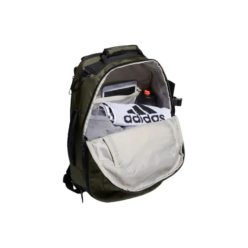 Adidas Recycled Polyamide Backpack Unisex Dark Olive Green-3