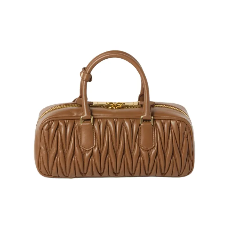 MIU MIU Arcadie Series Leather Shoulder Bag Crossbody Bag Handbag Regular Women's Caramel-2
