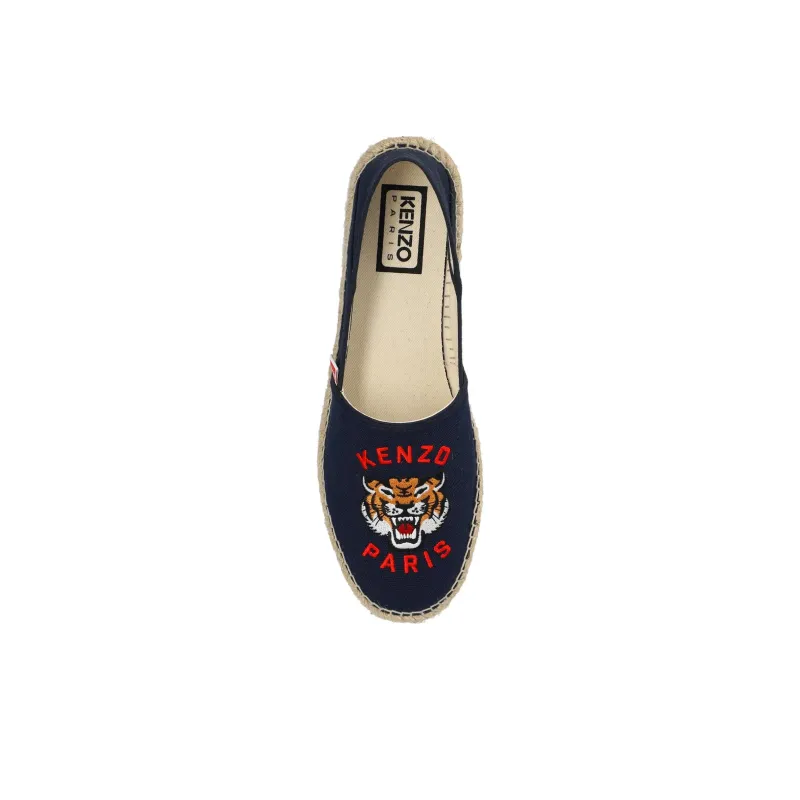 KENZO Tiger Embroidered Cotton Espadrilles-4