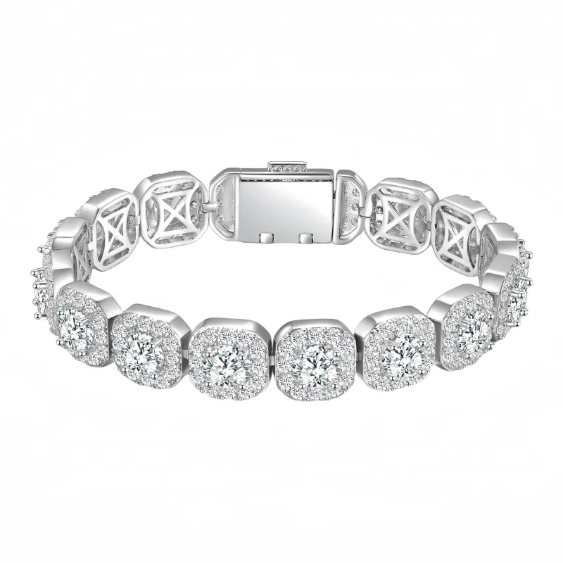 AIDO STUDIO Alloy Bracelets Men's Minimalist Style Full Diamond Cuban Chain Birthday Festival Box-0
