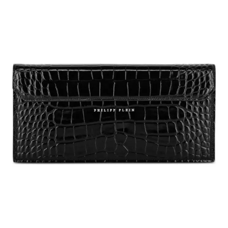 PHILIPP PLEIN Gothic Plein Croc effect Clutch Bag-1