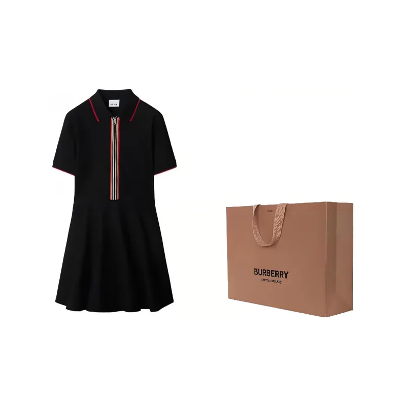 Burberry Short Sleeved Dresses Women's Black-2