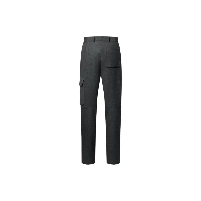 Lv Silk Cashmere And Wool Blend Double Face Cargo Pants-1