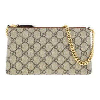 GUCCI Canvas Bag, One Shoulder Handbag, Wallet Women's Beige & Ebony