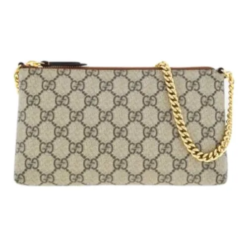 GUCCI Canvas Canvas Bag One Shoulder Handbag Wallet Women's Beige & Ebony