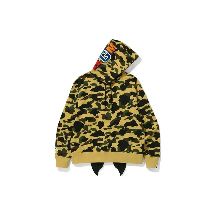 Bape Ultimate 1st Camo Ponr Shark Half Zip Raglan Pullover Hoodie-8