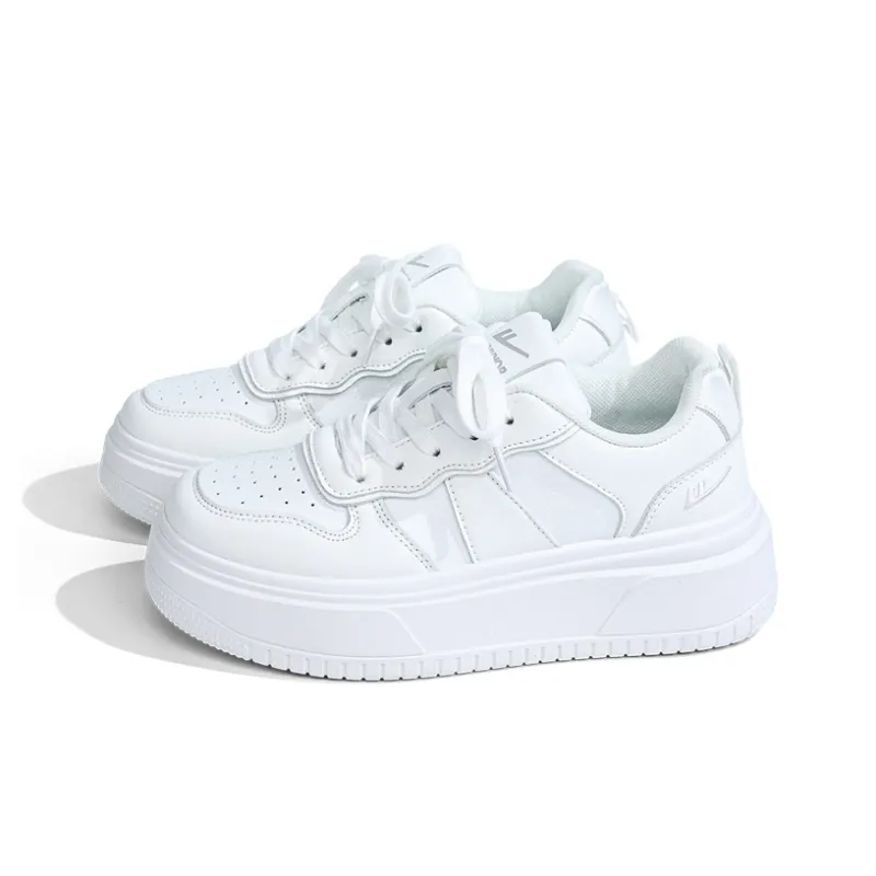 Warrior Small White Shoes Height Increasing Low-Top Skateboard Shoes Women's-3