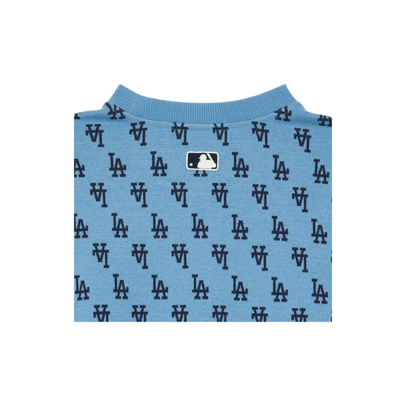 MLB MONOGRAM Series Los Angeles Dodgers Sweatshirt Unisex Dark Sky Blue-4