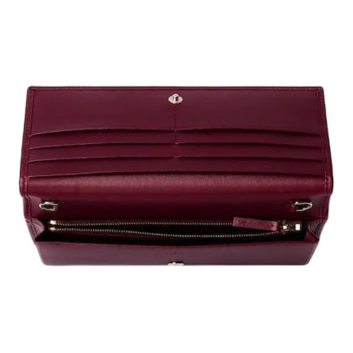 GUCCI Horsebit 1955 Coated Canvas Wallet Women's Beige & Dark Brown-4