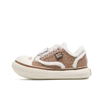 Sanrio x OLD ORDER Anti Slip And Wear Resistant Height Increasing Warm Low Top Casual Shoes Women's Pink Brown