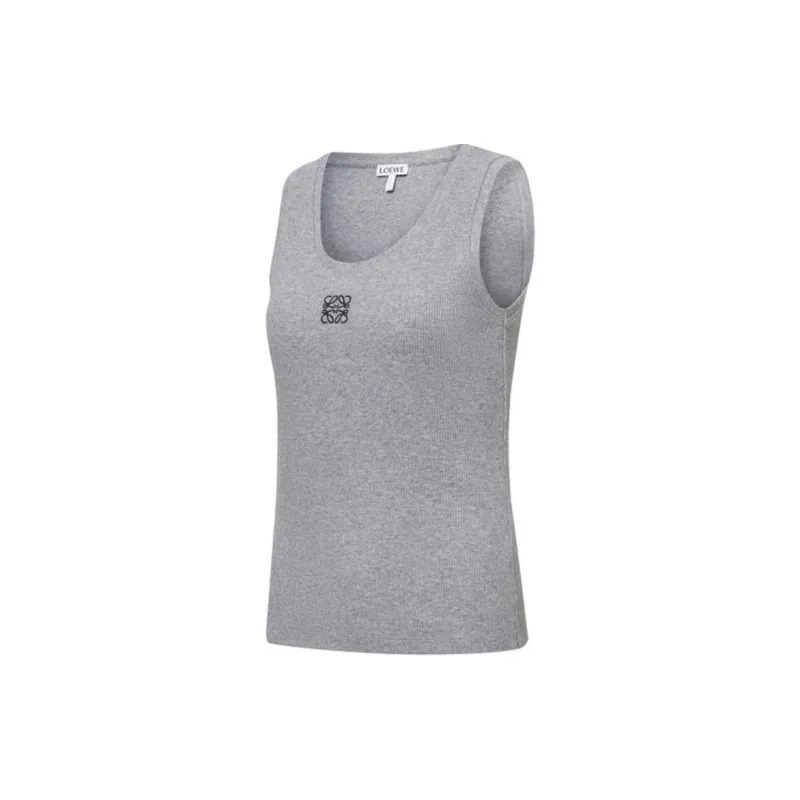 LOEWE Anagram Cotton Top Grey Melange-2