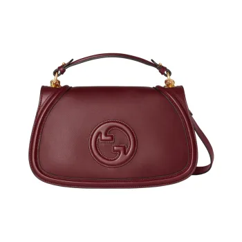GUCCI Blondie Leather Shoulder Bag Crossbody Bag Handbag Medium Size Women's Red