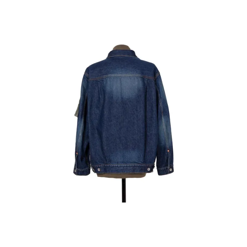 Sacai Layered Effect Buttoned Denim Jacket-1