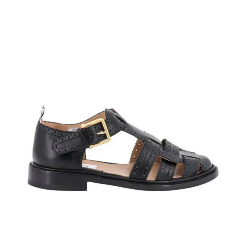 THOM BROWNE Round Toe Fisherman Sandals-1
