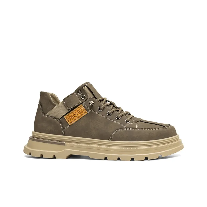 X ZONE Work Boots Men Low Top Beige-1