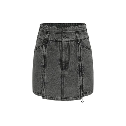 GIMING Denim Shorts Women's Black Gray