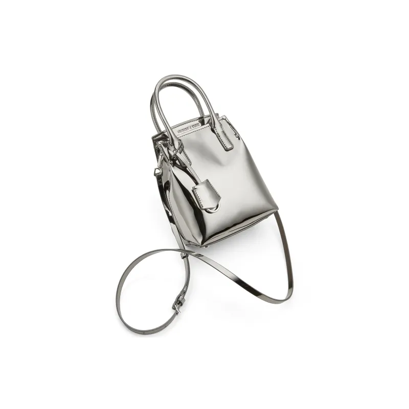 CHARLES&KEITH PU Shoulder Bag Trumpets Women's Black/Toffee Medium Umber/Pewter Tin Gray-12