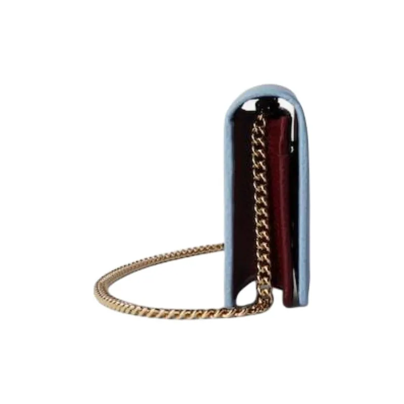 GUCCI GG Marmont Leather Wallet Mini Women's Light Blue-2