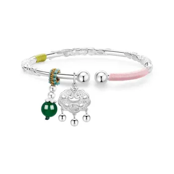 YINI 999 Fine Silver Bangles Women's