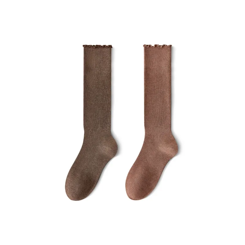 Temooues Knee High Socks Women's Combo Set-2