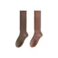 [2 Pack/Lace Trims Calf Layered]Coffee+Red Brown