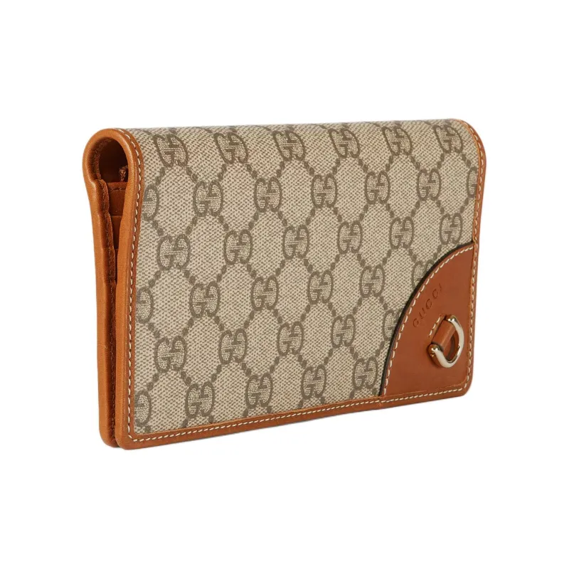GUCCI Coated Canvas Wallet Unisex Beige & Brown-1