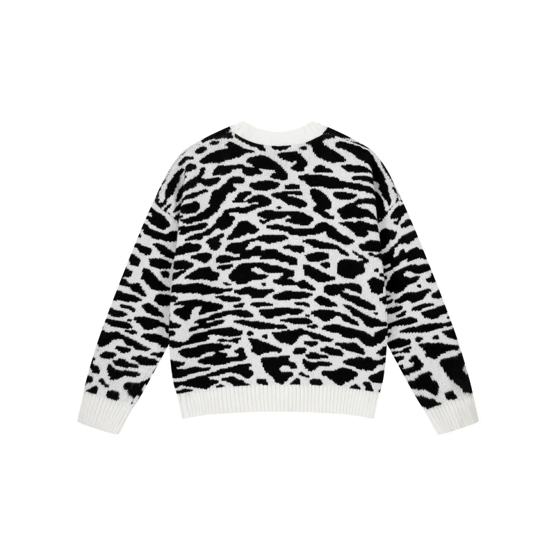 Nomt x 69CC Sweater Unisex Black And White Zebra Print-1