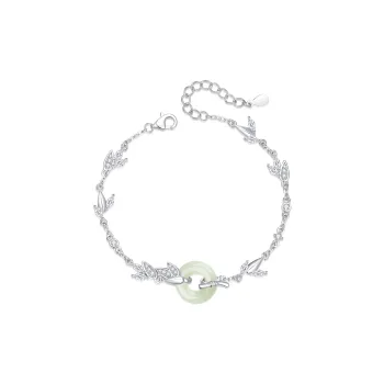 SEVEN COOK Hetian Jade Bracelets Pale Greenish White Jade Women's