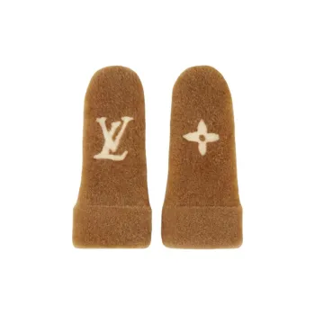 LOUIS VUITTON Shearling Gloves Women's Brown