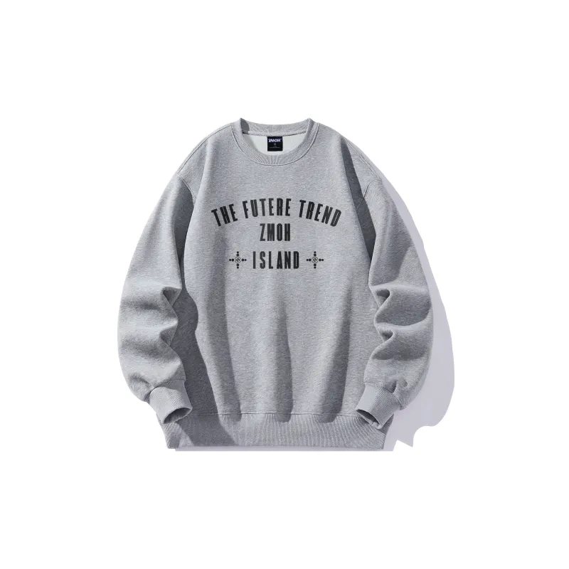 ZMOH Fleece Lined Crew Neck Sweatshirt Unisex Couple's-13