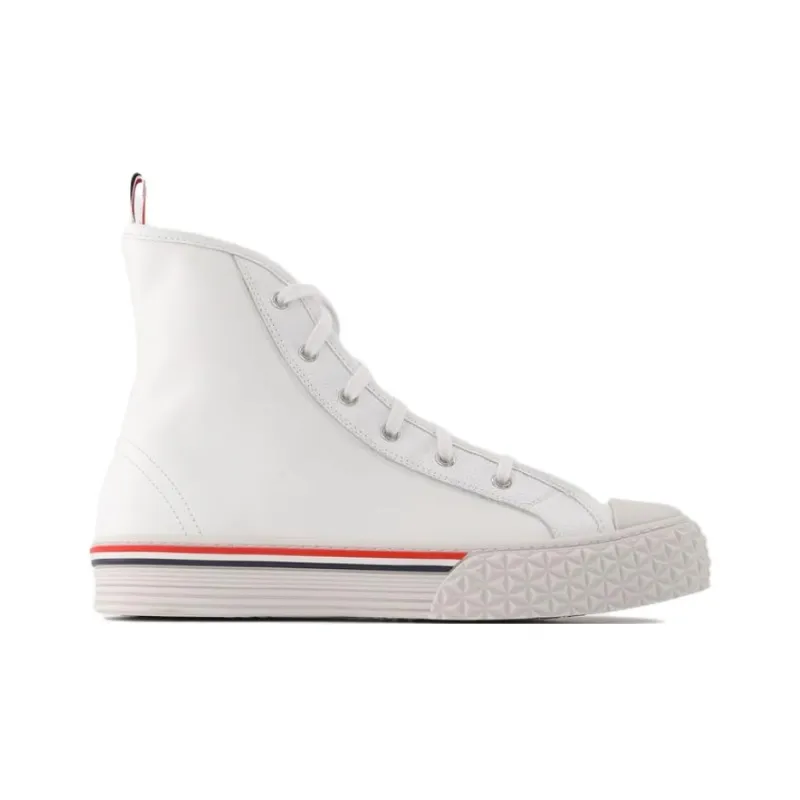 THOM BROWNE High top Leather Sneakers-1