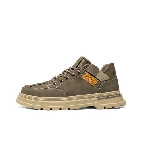 X ZONE Work Boots Men Low Top Beige