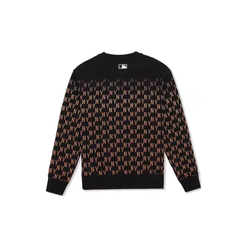 MLB New York Yankees Gradation Monogram New York Yankees Sweatshirts Sweatshirt Unisex Black-1