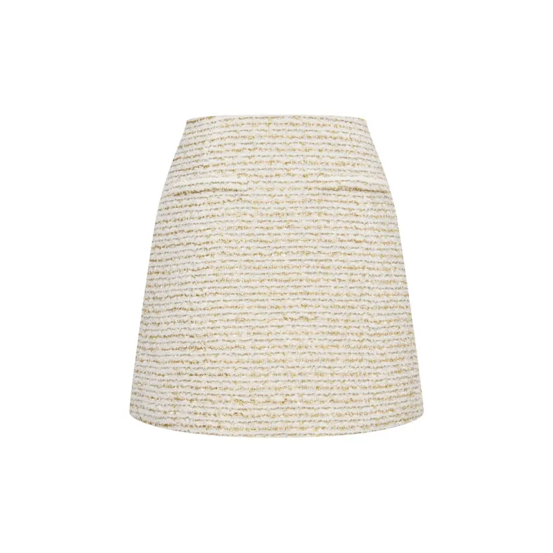 RARE Casual Short Skirts Women's White Gold-2