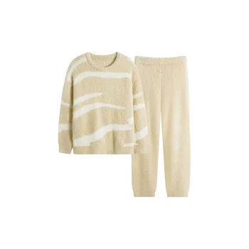 Sha Qian Pajama Set Women's Milk Tea Beige