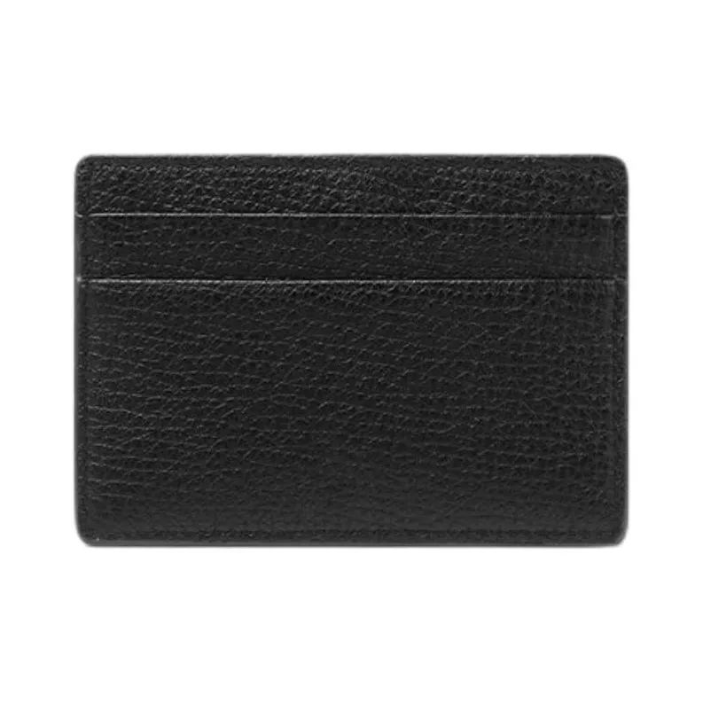 VERSACE Cow Leather Card Holder Men's Black & Gold-1