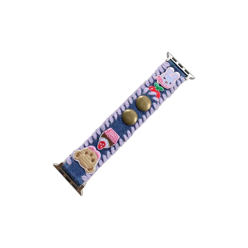 NCFCK Watch Band Apple Compatibility Denim Material-1