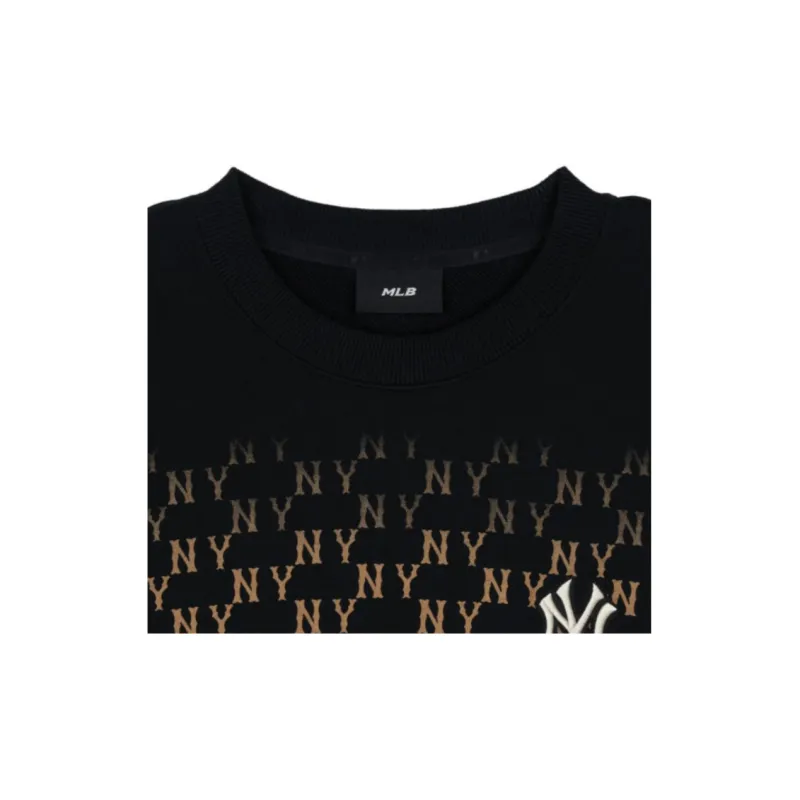 MLB New York Yankees Gradation Monogram New York Yankees Sweatshirts Sweatshirt Unisex Black-2
