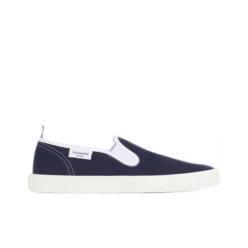 THOM BROWNE· TB Low Top Canvas Shoes Men's Dark Blue-1