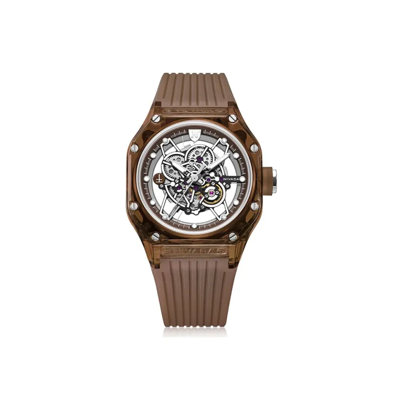NIVADA Automatic Mechanical Movement Women's Watch Watch Cut-Out Dial Silicone Strap-9