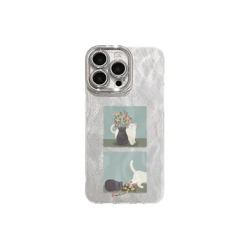 XIANGRIKE TPU Material Kitten Vase Phone Case Compatible With IPhone 15/14 Plus/13/12/11/15 Pro Max/XS/XR/XS Max/8 Plus