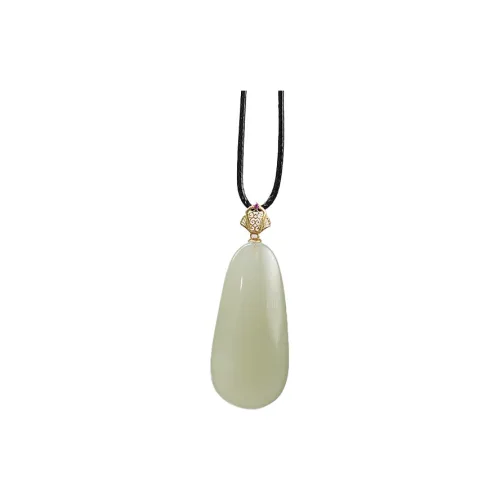 FANHAOGANG JADE Hetian Jade Necklaces Pale Greenish-White Jade Women's