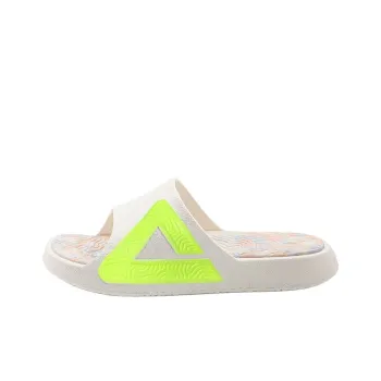 PEAK Tai Ji1.0 EVA Quiet Abrasion Resistant Slide Slippers Unisex Beige Neon Yellow