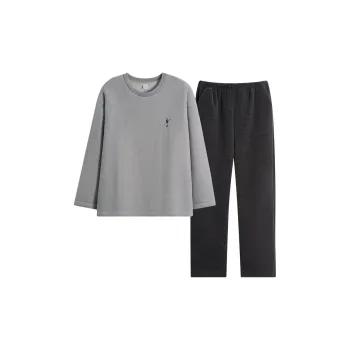 Sha Qian Pajama Set Men's Light Gray