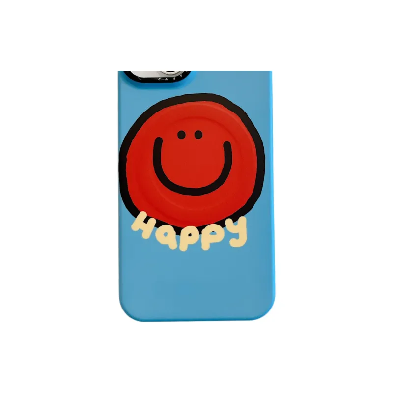 Sopi Acrylic Material Smiley Face Magnetic Stand Phone Cases Compatible With IPhone 16/15 Pro Max/Apple 13/14 Pro/Max-5