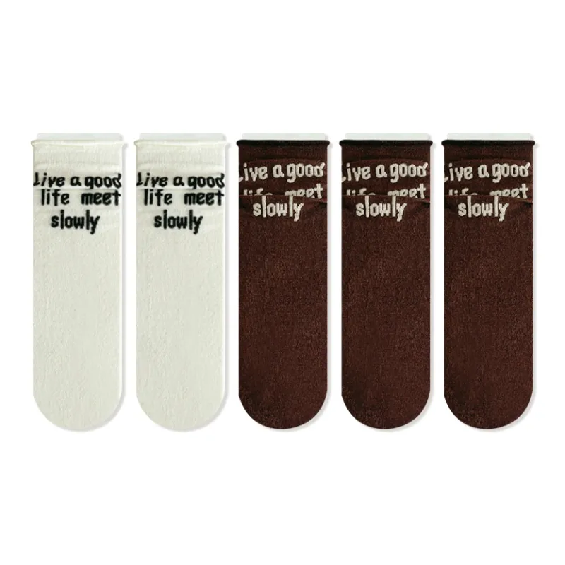 JIAZINI Mid-Calf Socks Women's 5 Pack-12