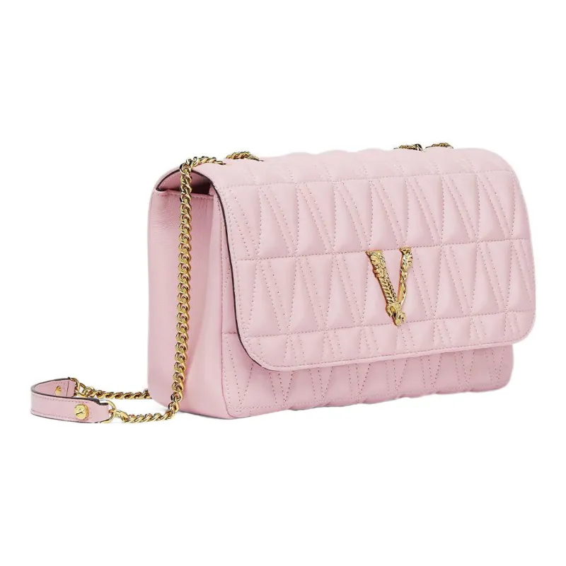 VERSACE Virtus Leather Handbag Shoulder Bag Women's Pink-1