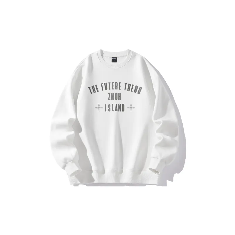 ZMOH Fleece Lined Crew Neck Sweatshirt Unisex Couple's-4