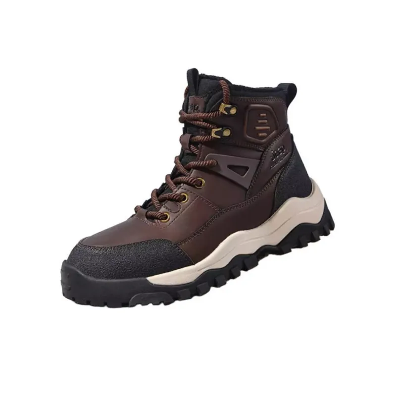 Jeep Warm Water Resistant Wear Resistant Slip Resistant Short Outdoor Boots Men's Tan-1